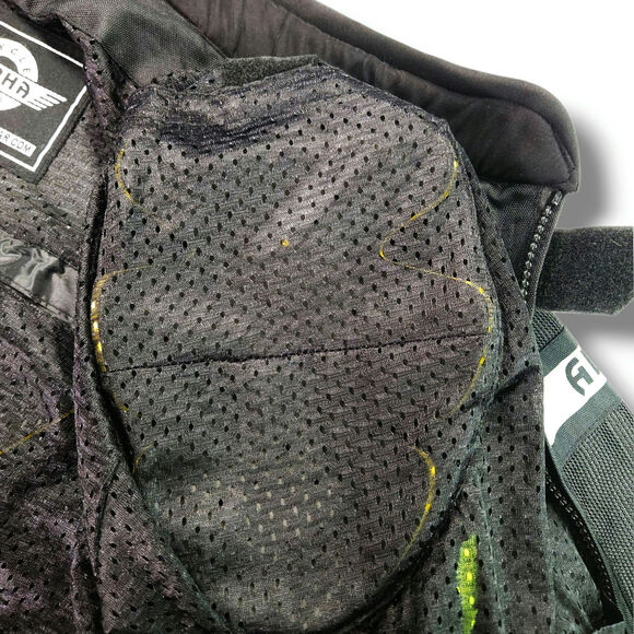Alpha Cycle Gear Mesh Motorcycle Jacket CE Armor Hi Vis Black 2XL Bikercore - Picture 7 of 14
